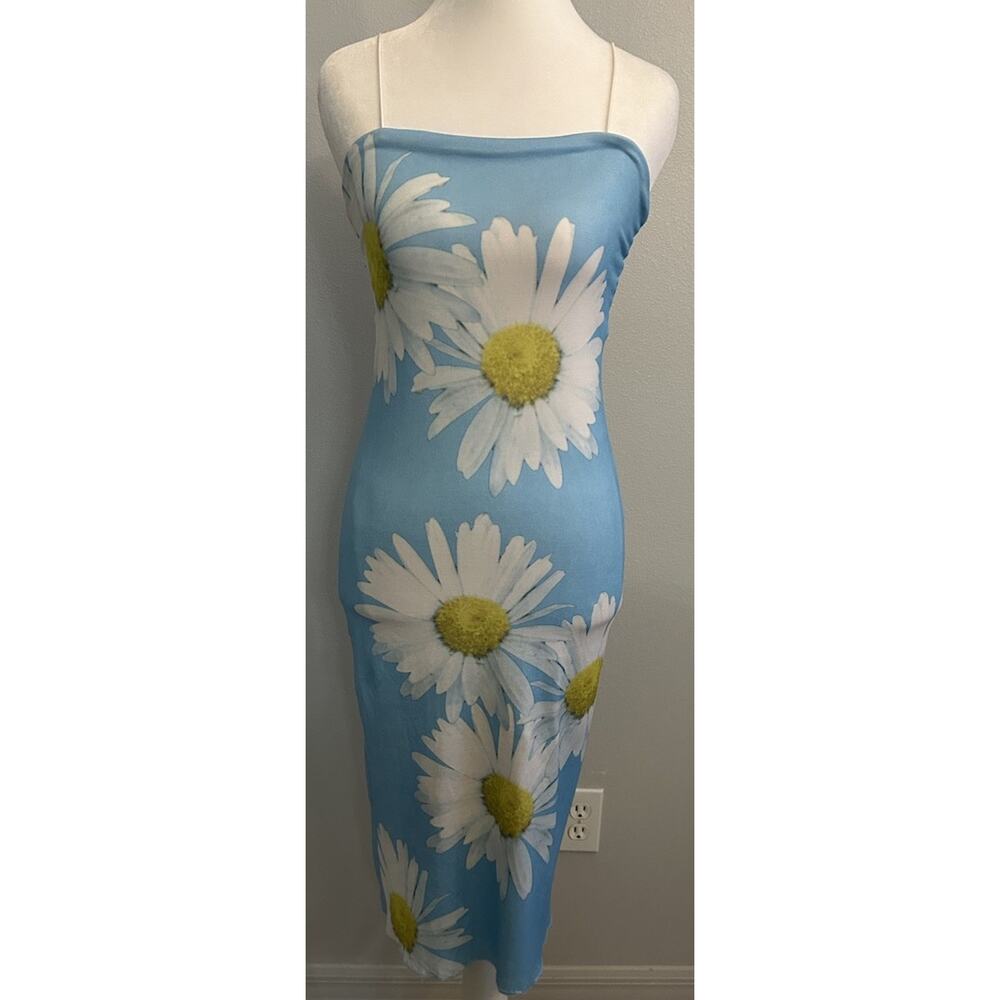 Sky Blue Daisy Slip Mini Dress